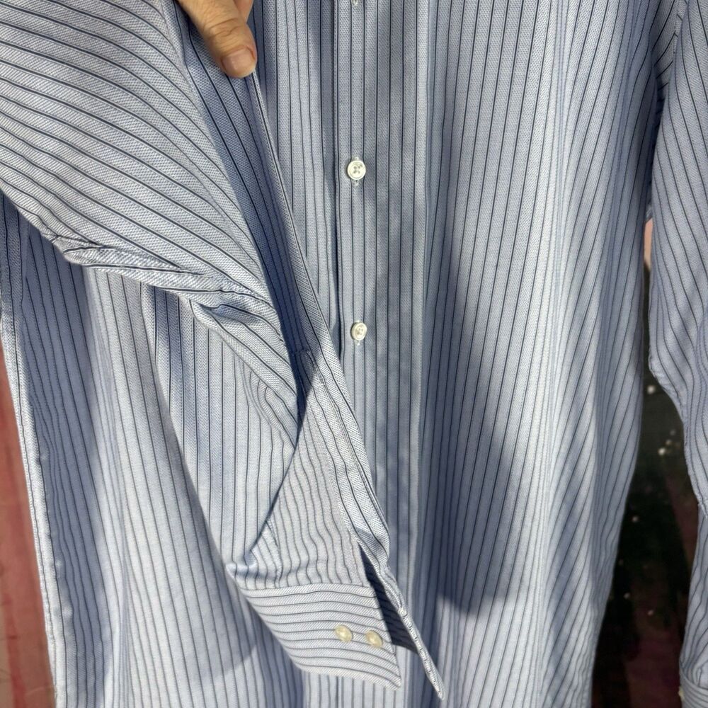 Hugo Boss Men's Striped Long Sleeve Button Up Dress Shirt Size 17–34/35 - Picture 5 of 11